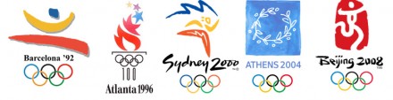 Logo Olimpiade Barcelona, Atlanta, Sydney, Athena, Beijing