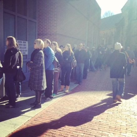 Queue to Voting Booth US Election Boston
